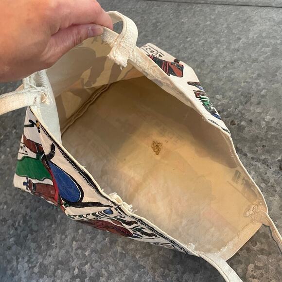 Vintage Egyptian Canvas Tote Bag Nefertari Ramses Horemheb Horus Hieroglyphics - Picture 11 of 14